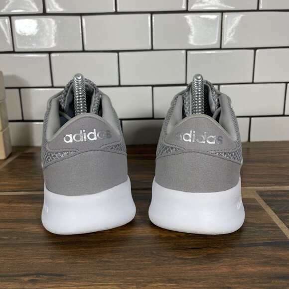 adidas QT Racer Womens Size 7 Running Shoes Gray Silver Cloudfoam Low Sneakers - Picture 4 of 13